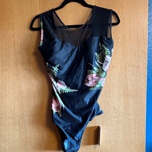 Albion Black Floral Women's One Piece Swimsuit